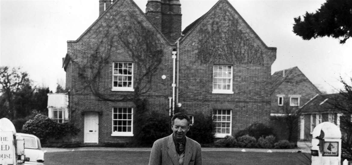 TTDA  - The Red House - Benjamin Britten at The Red House c.1966. Photographer: unidentified, image reproduced courtesy of the Britten-Pears Foundation.