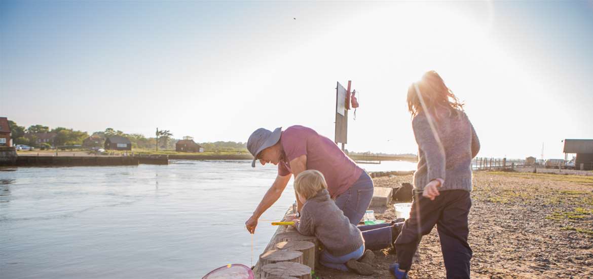 People crabbing at Southwold