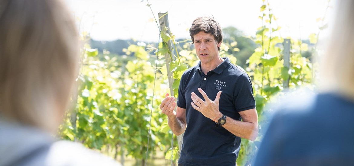 Ben explaining the vine growing processes