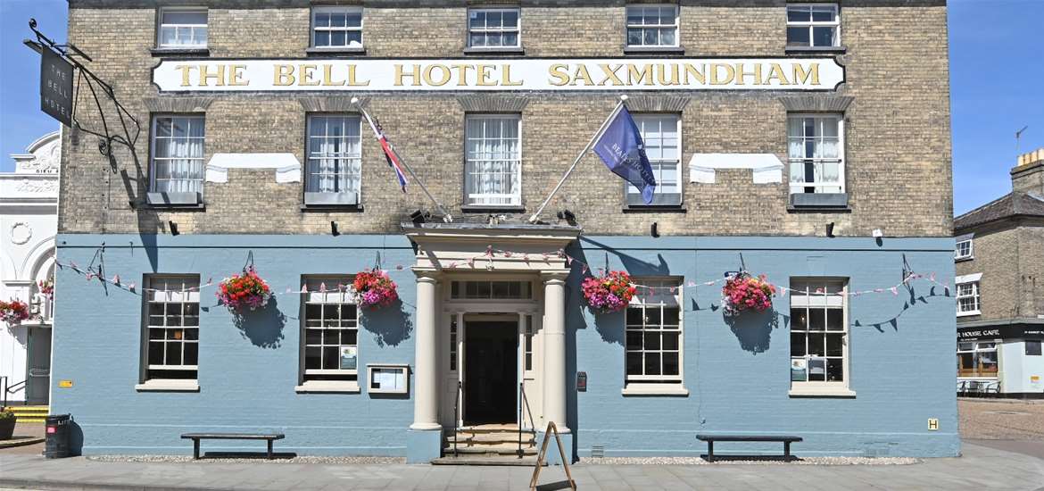 The Bell Hotel - Exterior with flags