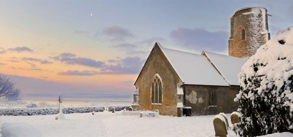 Ramsholt Church in Snow - (c) Gill Moon Photography