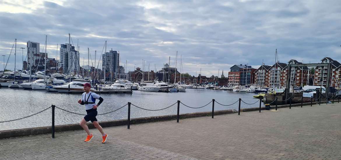 Runner running at Ipswich Waterfront (c) OnVenture