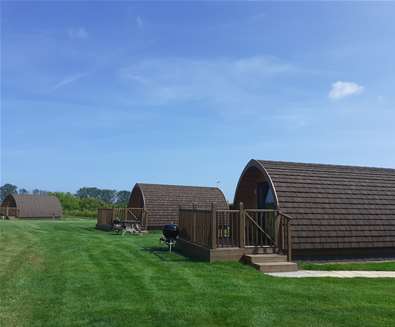Glamping pods at Mill Hill Campsite