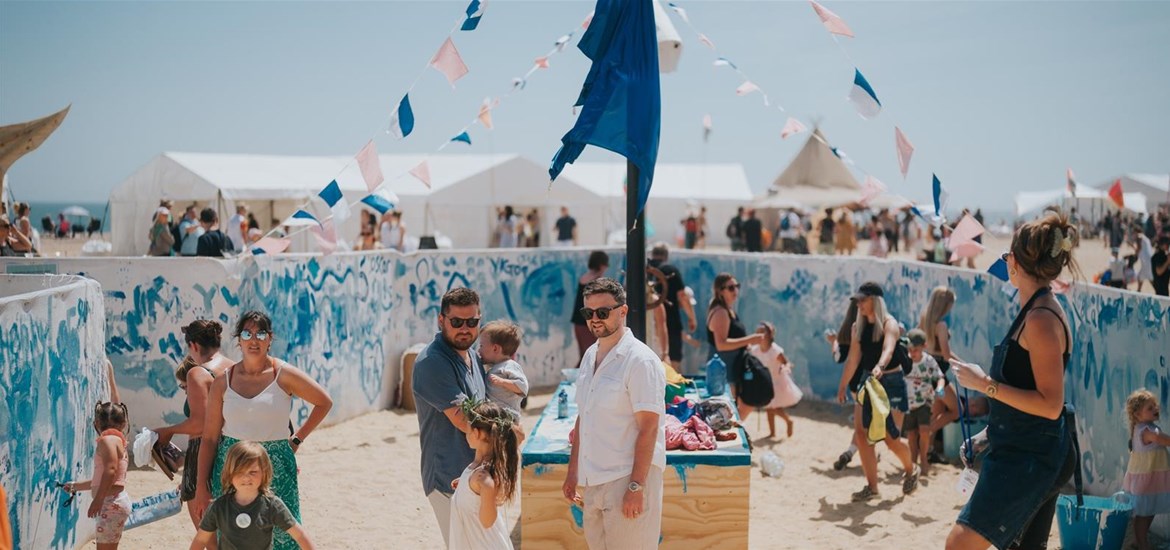 First Light Festival - Families painting on the beach