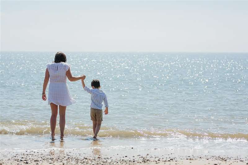 TTDA - Pakefield Beach - Mum and boy paddling (c) Amy Louise Photography