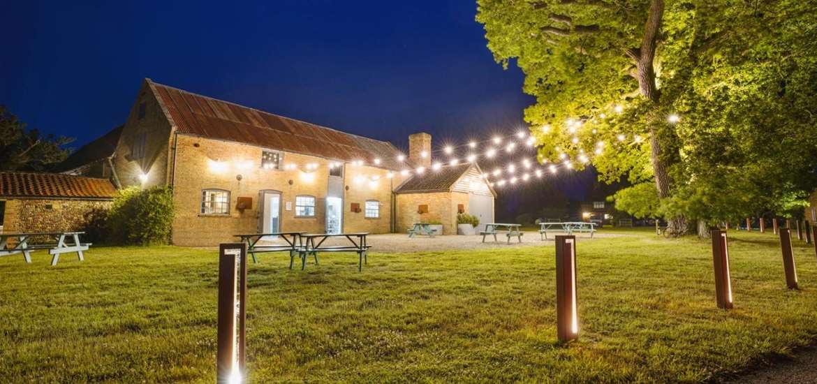 Henham Barns - Wedding venue at night