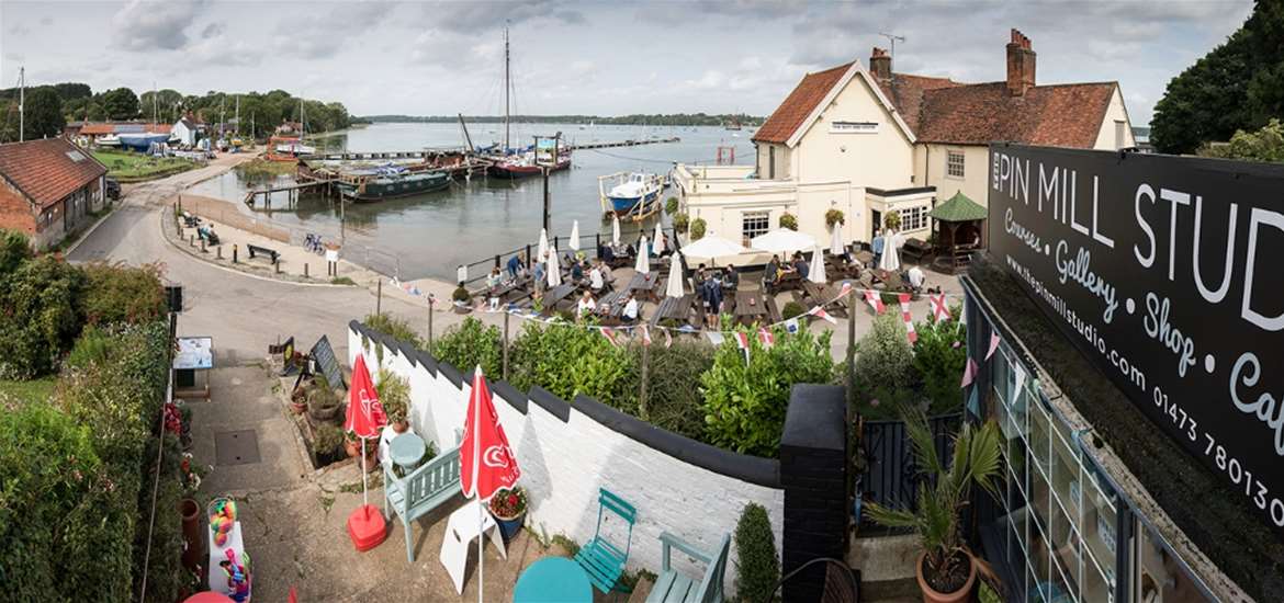 Panoramic view from Pin Mill Studio