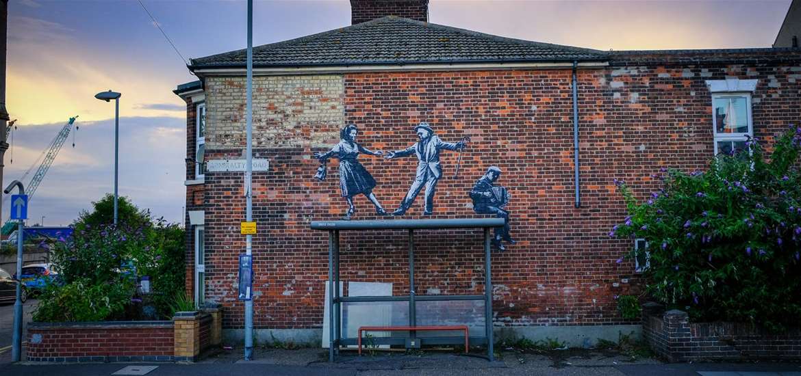 Banksy - Dancing at the bus stop - (c) Adam Barnes