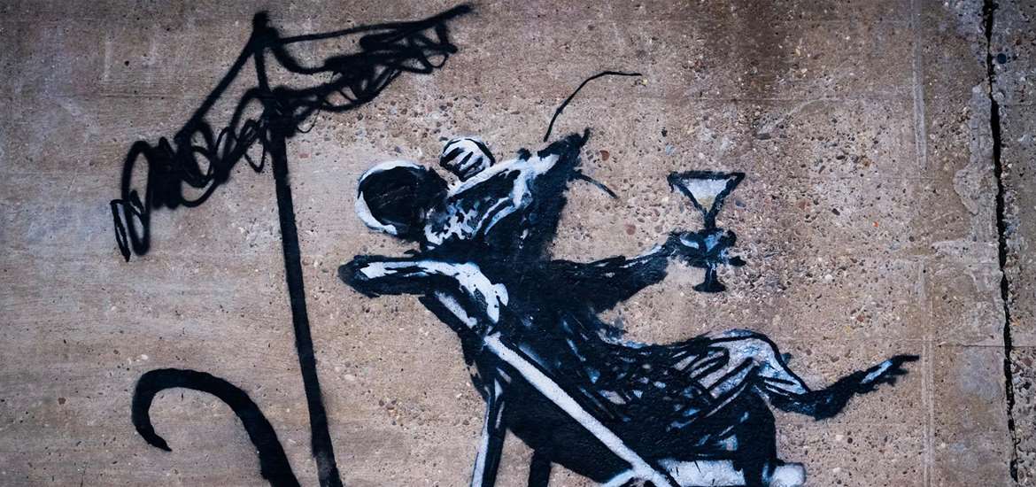 Banksy - Rat with cocktail - (c) Adam Barnes