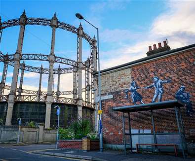 Banksys - Dancing on at the bus stop - (c) Adam Barnes