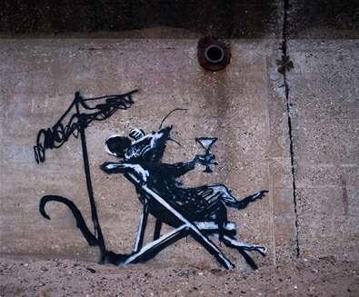 Banksys - Rat with cocktail - (c) Adam Barnes