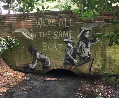Banksy in OUlton Broad (c) Rosemarie Pike