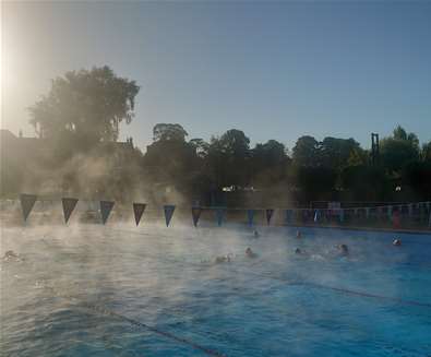 Cold winter swimming at Beccles Lido