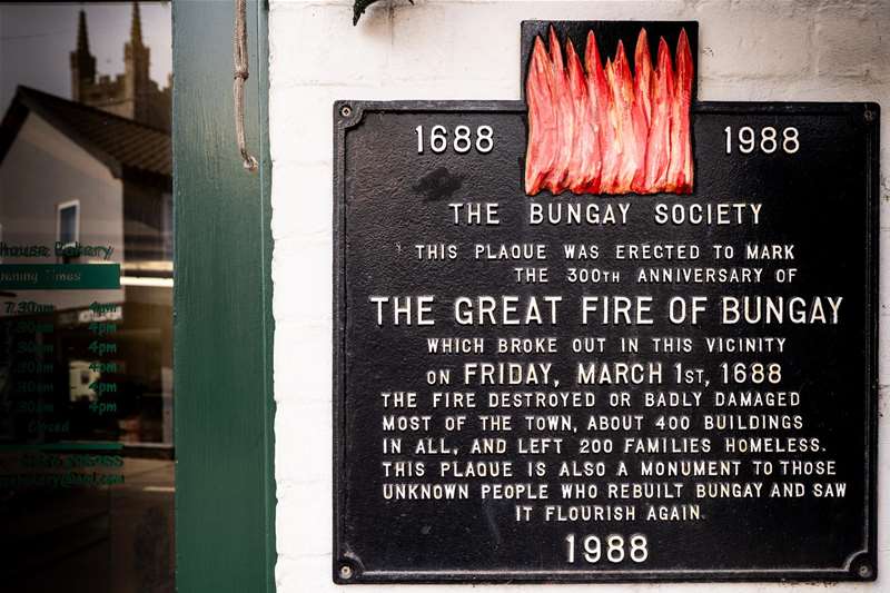 Great Fire of Bungay sign (c) Mary Ett