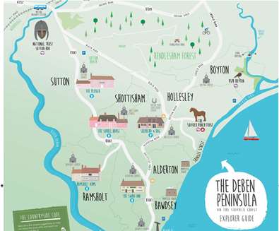 Deben Peninsula map