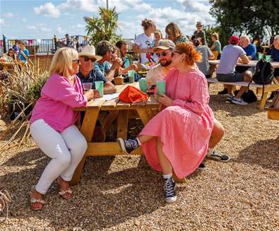 East Point Pavilion - People drinking in the garden