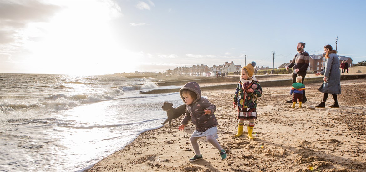 Children on Felixstowe Beach