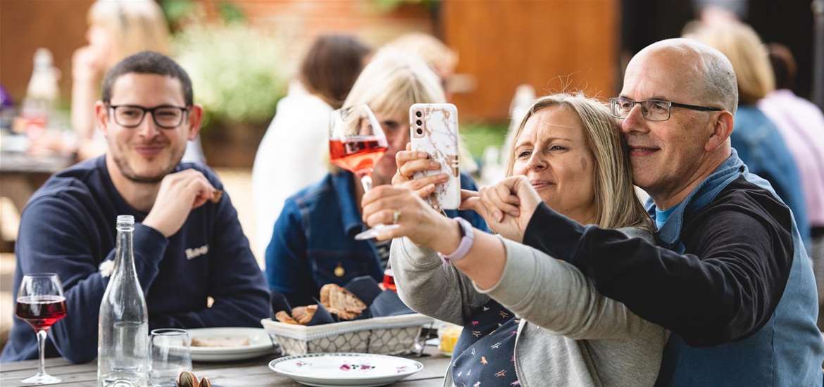 Flint Vineyard - Guests enjoying lunch and tasting