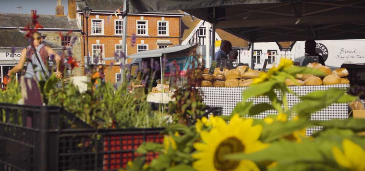 Framlingham - Bread seller and sunflowers