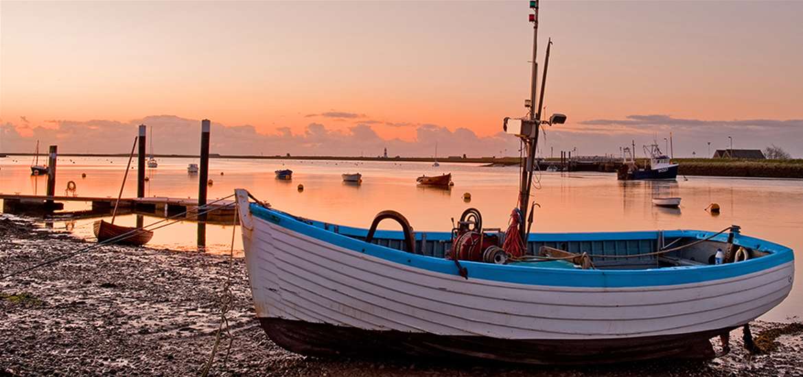 Romantic breaks- sunset on Orford Quay- credit Gill Moon East Coast Creative- Suffolk coast