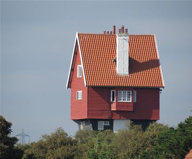 House in the Clouds Close up of exterior