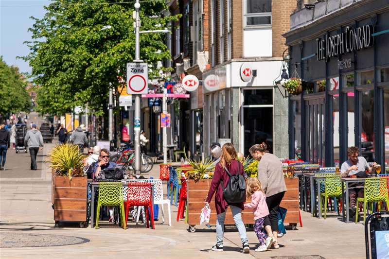 Family in lowestoft High Street