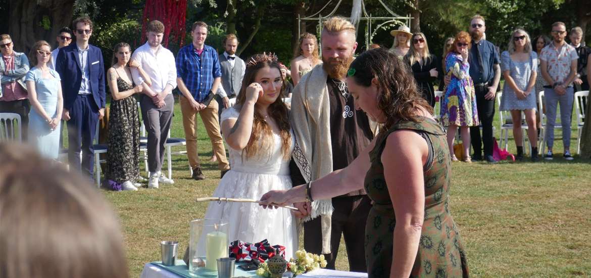 dans meadow - bride and groom