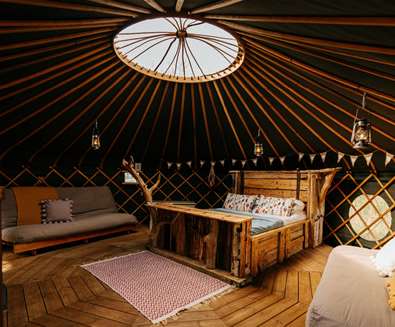Suffolk Yurt Holidays - INside of yurt