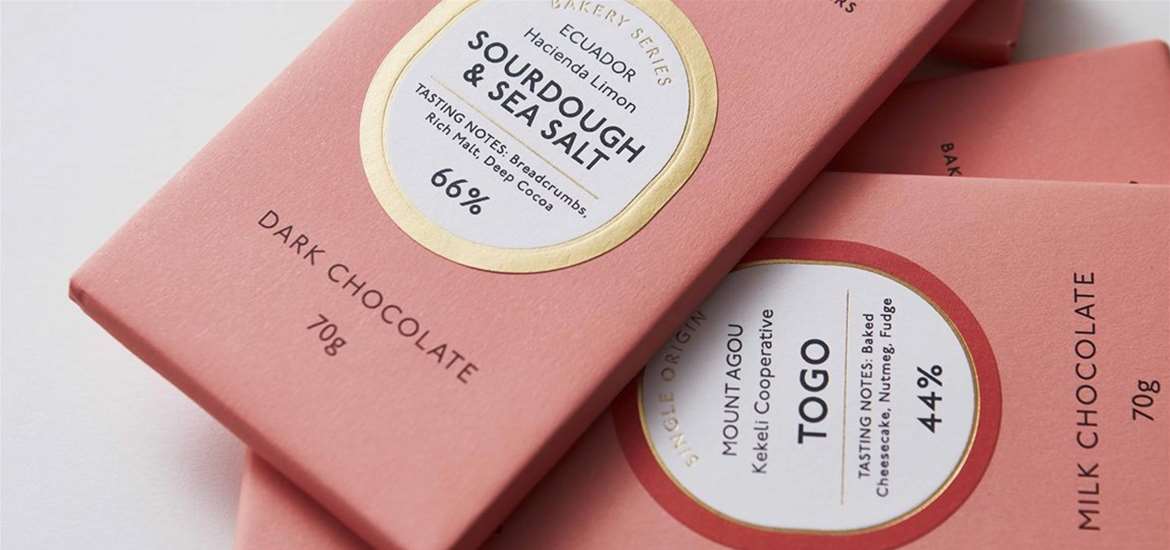 Pump Street Bakery - Bars of chocolate in pink packaging