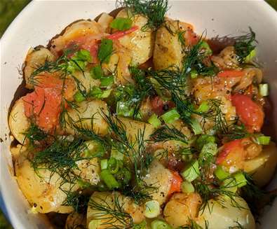 New potato, tomato and dill salad - Pump Street Bakery New potato, tomato and dill salad - Pump Street Bakery