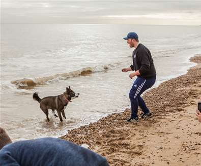 Felixstowe - Man with Dog - (c) Emily Fae Photography