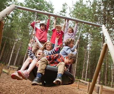 TTDA - Rendlesham Forest children on swing - Emily Fae Photography