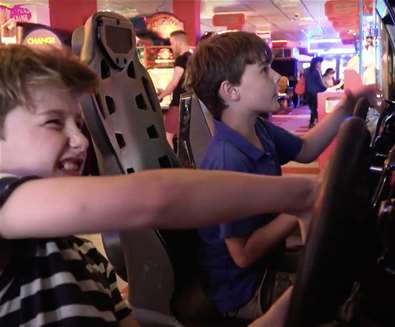 Children in amusements at Claremont Pier