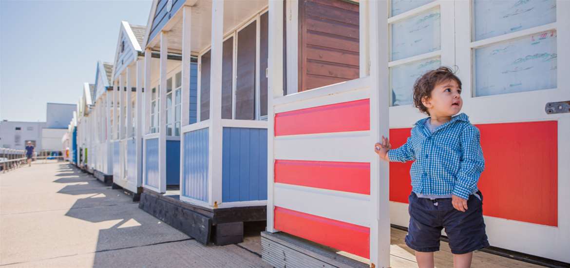 TTDA - Southwold - Toddler at beach huts
