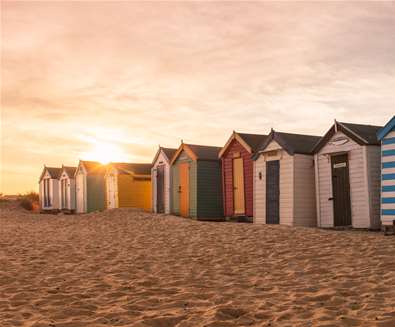 Southwold Beach Huts at Sunset Southwold Beach Huts at Sunset
