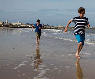 TTDA - Lowestoft Beach - Boys running in waves TTDA - Lowestoft Beach - Boys running in waves