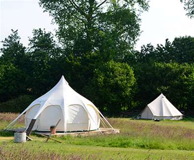 WTS - Wardley Hill Campsite - Lotus Tents in Meadow WTS - Wardley Hill Campsite - Lotus Tents in Meadow
