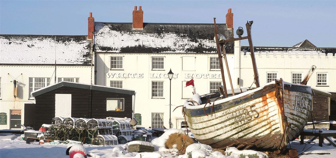 The White Lion in snow