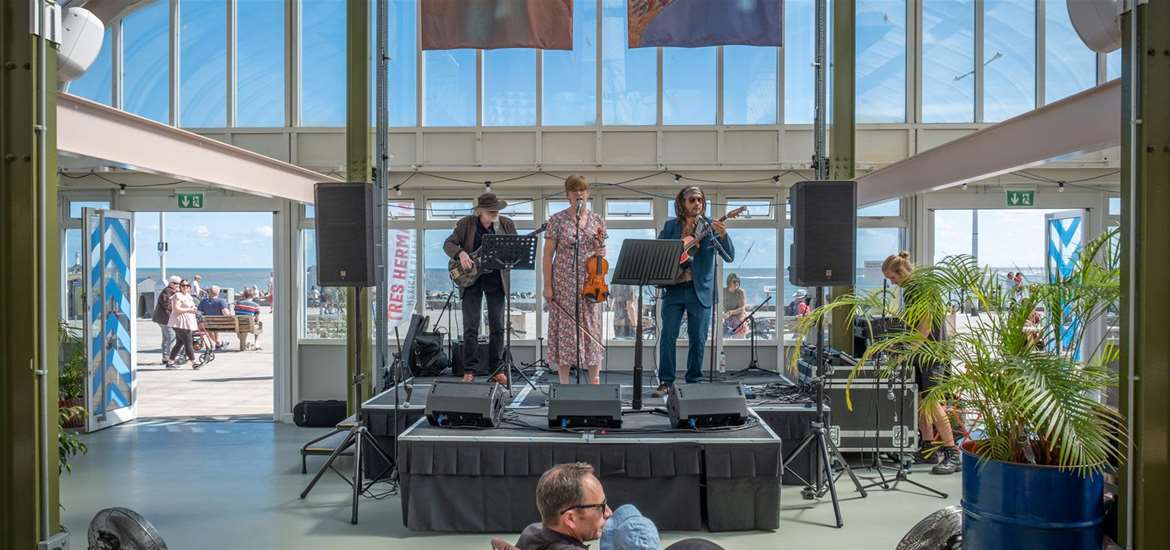 East Point Pavilion - Group performing on stage