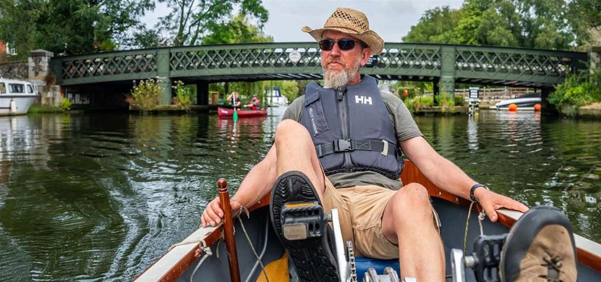 Cycling the pedal boat on the Broads National park Beccles